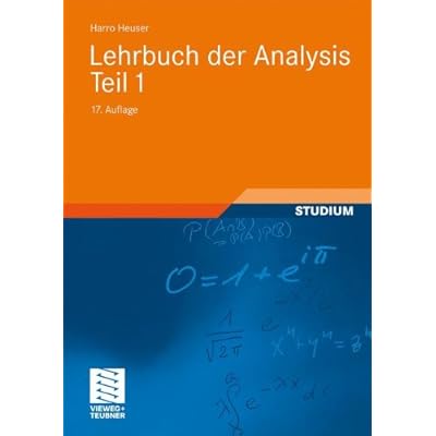 Lehrbuch der Analysis. Teil 1 (Mathematische Leitfäden)