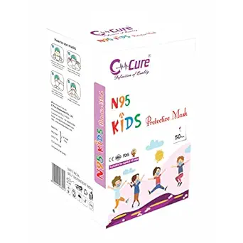 C-Cure N95 Mask For Kids, Non Woven N95 Kids Mask For Boys & Girls, For 3 to 12 Yrs Children (Pack of 50)