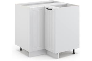 Vicco mobile ad angolo cucina Fame-Line, Bianco casa di campagna/Bianco, 80.5 cm senza piano di lavoro
