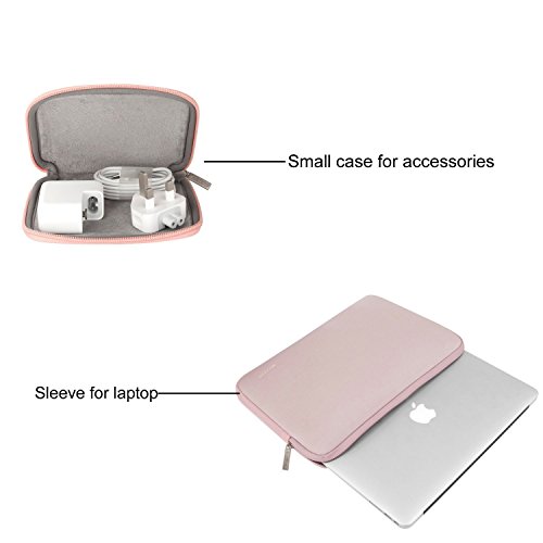 MOSISO Wasserresistente Lycra Laptop Hülsen Beutel Abdeckung für 13-13.3 Zoll MacBook Pro, MacBook Air, Notebook mit kleinem Kasten Fall, Baby Rosa - 2