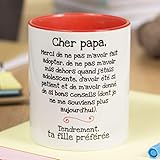 La mente es Maravillosa Nos pensées - Tasse avec Message et Dessin Amusant (Cher Papa, Merci de ne Pas m'avoir Fait Adopter) Cadeau Original pour Un Papa