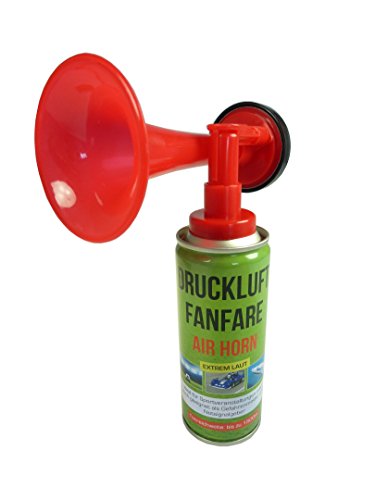 2 Stück Air Horn Druckluftfanfare extrem laut, Ideal für Sportveranstaltungen oder als Notsignal, Tonreichweite bis zu 1500 Metern - 2