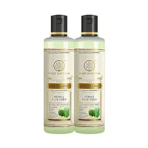 Khadi Natural Neem & Aloe Vera Herbal Cleanser/ Shampoo, SLS and Paraben Free (Pack of 2)