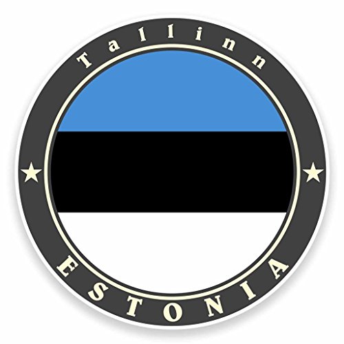 2 x Tallinn Estland Flagge Vinyl Aufkleber Aufkleber Laptop Auto Reise Gepäck Label Tag # 9503 - 10cm/100mm Wide