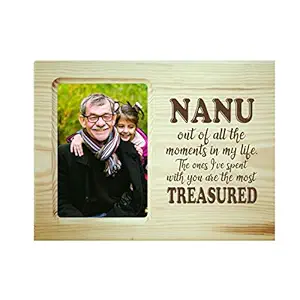 Yaya Cafe Treasured Grandpa Nana Ji Engraved Wooden Photo Frame Plaque