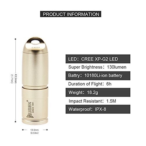 WUBEN® G344 Mini Keychain Taschenlampe USB-Ladung Nachladbare 10180 Li-Ionbatterie LED Halsketten Entwurfs Wasserdichte Fackel 2 helle Betriebsarten 130 Lumen