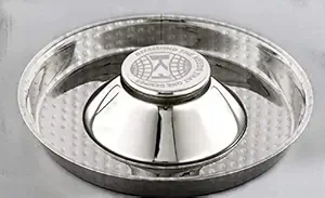 King International Stainless Steel Dog Bowl 1 Hammered Puppy Litter Food Feeding Weaning for Puppy Food| Puppy Supplies| Stainless Dog Food Bowls| for Large Dogs, Pets Feeder Bowl and Water Bowl|