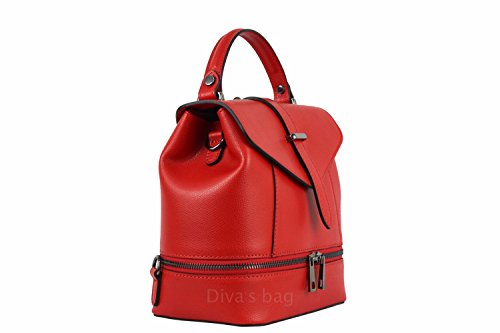 Beautiful Italian Grain Leather Convertible Top Handle Backpack Day Bag (Tan)