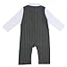iiniim Baby Newborn Boys Gentleman Striped Romper+Hat+Necktie Outfits Formal Costumes Gray 3-6 Months