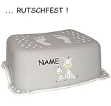ANTI RUTSCH – Trittschemel / Tritthocker / Kindersitz – “ Zebra – grau “ – Kinderschemel & Kindertritt / Fußbank – groß – ideal als Erhöhung & Sitz – Kinderhocker – auch für Toilettentrainer – für Kinder Mädchen Jungen – Bad Kunststoff – Trittbank – Tiere - 3