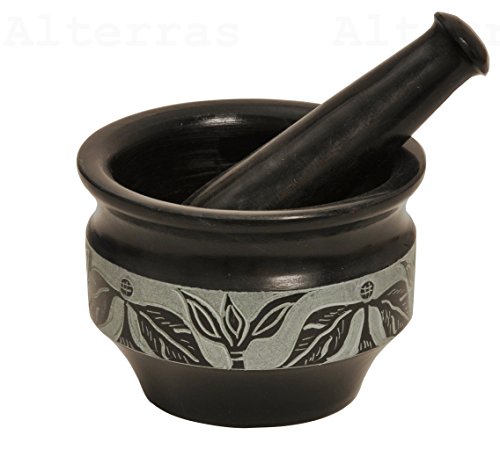 Preisvergleich Produktbild Alterras - Mörser: Mörser mit Blumendekor