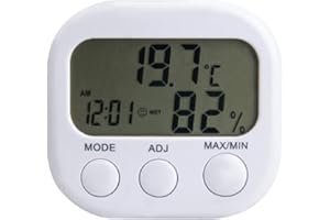 BUZZFASHION 1 X Digital LCD Thermomètre Extérieur Intérieur Hygromètre Humidité Horloge 0℃-50℃,LCD à lecture