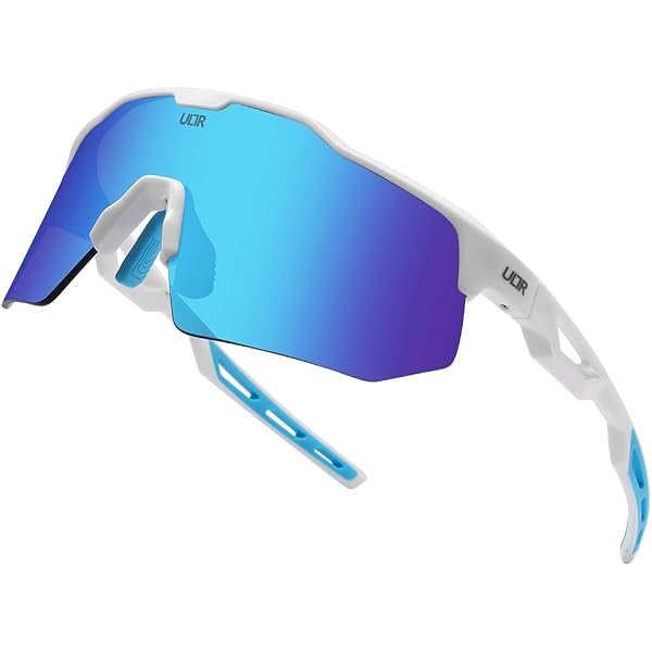 Occhiali Da Sole Sportivi Avvolgenti Per Bambini (6-12 Anni) – Modello Wrap Blu Con Lenti A Specchio Oro – Protezione UV400