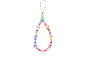 DUORIES Cuentas Bohemias antipérdidas para teléfono móvil,Correa Mano,Cara Sonriente,Cadena para teléfono móvil,Abalorios Fruta,Estrella Arco Iris,Cuentas para teléfono móvil,Pulsera,Llavero,Mujeres niñas