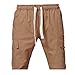 Produktbild Shorts Herren Sommer Sport Pure Color Sporthose Bandage Freizeithose Trainingsshorts Lose Jogginghose Kordelzug Multi-Tasche Kurze Hose für Outdoor Sport Joggen Training Laufen Fitness