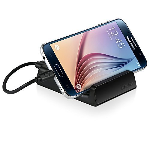 EasyAcc® 3.4A 17W Ladestation Handyhalterung mit 2 USB Anschlüsse und 1 Nut -Schwarz - 2