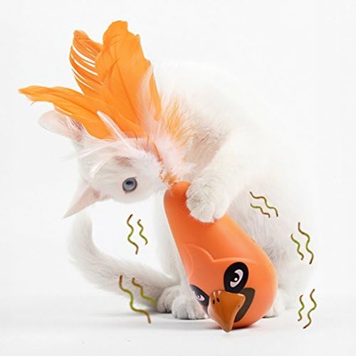 Cat Toys Automatic Feather Interactive Shake Tumbler Toy Angry Birds Interact with Your Cats Entertainment Exercise Your Cat for Small Medium Large Cats And Dogs (Orange)