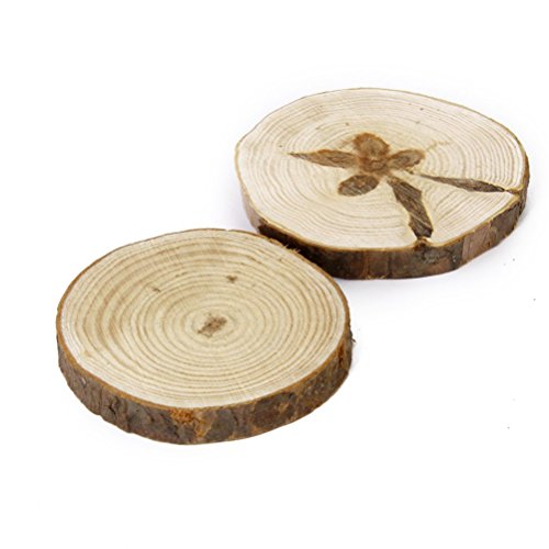 Tinksky Holzscheiben Holz-Scheiben Log Discs 6-8 CM für DIY Handwerk Hochzeit Mittelstücke-30st - 7
