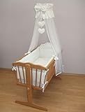 Mosquito Netting Canopy Drape Fits Crib, Moses Basket - Heart White