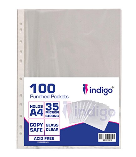 Tiger 300947 A4 Punched Pocket Sleeve Wallets - Transparent  (100 Pieces)