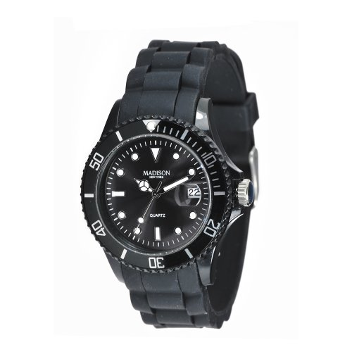 Madison New York Unisex-Armbanduhr Candy Time Analog Silikon schwarz U4167A2 Madison New York Unisex-Armbanduhr Candy Time Analog Silikon schwarz U4167A2