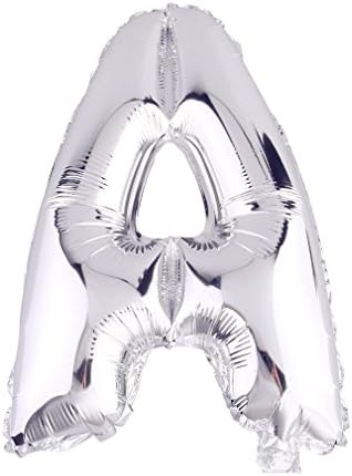 Glanzzeit 32 Inch Silver Foil Balloons Letters A to Z Numbers 0 to 9 Wedding Holiday Birthday Party Decoration (Letter A)
