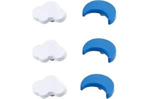 CcHhyyt Bottoni in gomma morbida a forma di cartone animato, per bambini, ragazze, ragazzi, armadi, cassetti, 6 pezzi (Mix F), blu, bianco