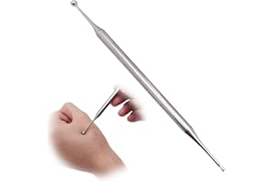 RAIFLAGER Dual Head Facial Reflexology Tools Stainless Steel Manual Acupuncture Pen Portable Body Point Probe Massage Tool Self-Massage Acupressure Bar