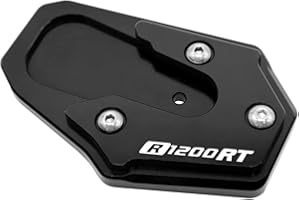 WODPICE Moto CNC Béquille Latérale Agrandisseur Plaque Extension Support Pour R1200RT R 1200 RT 2014 2015 2016 2017 2018 (Noir)