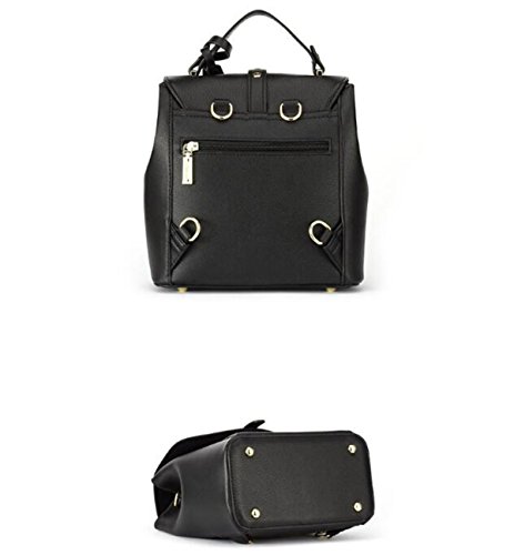 QPALZM 2017 Damen Leder Rucksack Geldbörse Schultern Tasche Reise Quaste Tasche Daypack Black