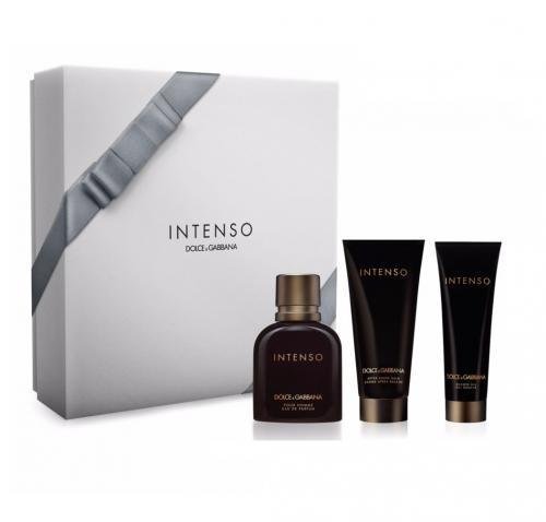 Dolce and Gabbana Intenso 125ml Eau De Parfum 100ml Aftershave Balm and 50ml Shower Gel Set For Men