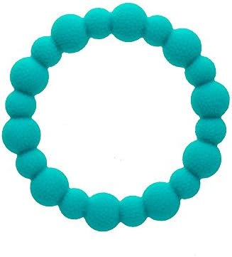 Brilliant Silicone Teething Ring and Jewellery - Helps with Teething Pain, soothes Gums, Suitable from Birth - Dishwasher and steriliser Safe, NO Lead, NO Latex NO PVC OR BPA #1 Teether (Teal)