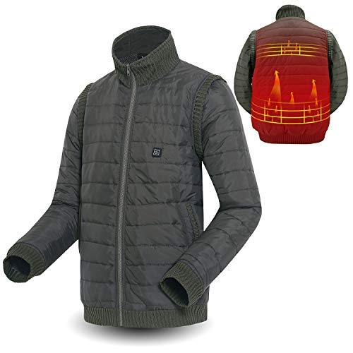 Veste Chauffant Moto Électrique Gilet Réglable en 5 Modes Résistance au Froid Vêtements de Chauffage Électronique Lavable Interface USB Vêtements de Chasse pour Motos Pêche Ski Randonnée Camping Golf