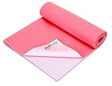 OYO BABY - Water Proof and Reusable Mat/Bed Protector/Absorbent Dry Sheets (70cm X 50cm, Small) - Salmon Rose