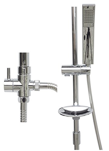 Duschset Brauseset Dusch Brause Set Überkopfbrause Duschstange 100cm Regendusche Kopfbrause Duschsystem Komplettdusche Brausestange Duschbrause variable Halter 40cm-85cm Duschgarnitur für vorhandene Bohrlöcher 2525 25cm x 25cm - 7