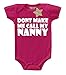 Don't Make Me Call My Nanny Print Cerise & White 3 - 6 Months
