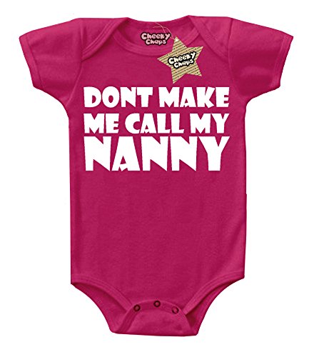 Don't Make Me Call My Nanny Print Cerise & White 3 - 6 Months