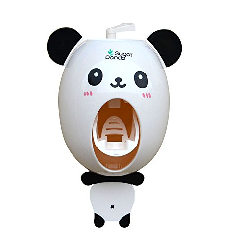 Hangnuo Zahnpastaspender für Kinder, Automatischer Spender, Motiv Cartoon-Tier panda