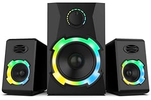 OR O R O W Enceintes PC,40W Haut Parleur PC avec Bluetooth,Enceinte PC avec Caisson de Basse, Gamer Enceintes pour Ordinateur,Gaming Enceintes pour Bureau/écran/Portable/TV