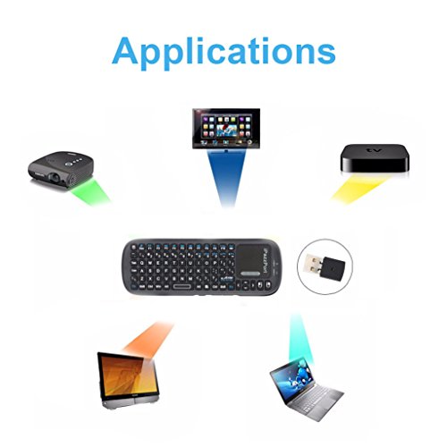 Tastatur Touchpad Maus, damark (TM) Ipazzport KP-810–19S 3 in 1 2.4 GHz Mini Wireless Air Mouse Handheld Full funktionsfähige Qwert Tastatur mit Touch Pad Englisch/Russisch Version - 3