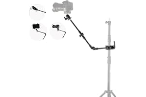 TOPIKY Brazo Mágico de Tres Secciones,Extensión Ajustable Brazo Articulado Soporte de Extensión de Cámara con Orificio de Tornillo de 1/4 y 3/8 Funda de Metal para Amantes de la Fotografía