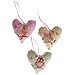 Patchwork Design Fabric Owl Heart Decoration