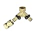 Produktbild 2 Teile Set: Y- Verteiler und Schlauchkupplung mit Wasserstop. Verteiler 3/4'' IG mit Steckverbindung 1/2 Zoll Ausgänge mit 2 Kugelhähne. 2-Wege-Ventil für Gartenschlauch. Y-Verteilerstück