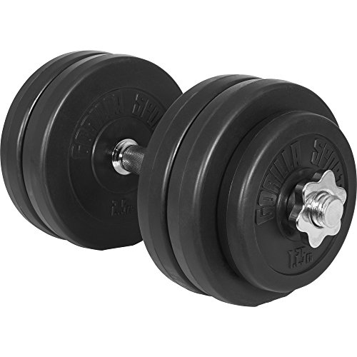 Gorilla Sports Kurzhantel-Set 30Kg (2x verchromte Hantelstange 43cm ,4×1,25 und 8×2,5Kg Hantelscheibe Kunststoff) - 5