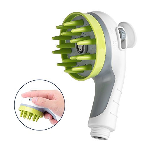 TUODING 3-in- 1 Pet bagno spazzola di massaggio: PET lavaggio spruzzatore + massaggiatore + Grooming Brush, risparmio acqua soffione doccia per cucciolo di cane gatto cavallo pony