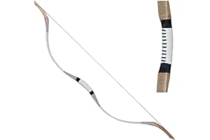 Huntingdoor Arco ricurvo Tradizionale Fatto a Mano in Legno mongolo Gomito da Caccia Arco Arco Lungo per la Pratica di Caccia Adulti 30-60 libbre