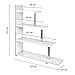 Step bookcase/Room Divider/Wall Shelf in White High Gloss Bookcase with 4 Shelves