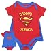 Baby Boys Genuine Licensed BATMAN/ SUPERMAN Body Suit Creeper Set With Cape (3-6months, Superman set)