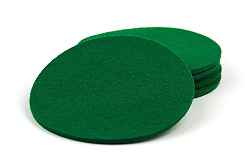 NordernArt Filz-Untersetzer rund 10cm 100% Wollfilz 6er Set Farbe wählbar, natur edel Getränkeuntersetzer für Gläser, Tassen auf Tisch, Bar (grün) - 2