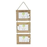 Nicola Spring Cadre pour 3 Photos - en Bois - à accrocher - Coeurs Blancs - 15,2 x 10,1 cm (6 x 4)